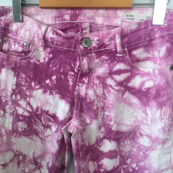 Buffalo Jilian Low Rise Skinny Jeans Tie Dye Pink - Picture 3 of 6